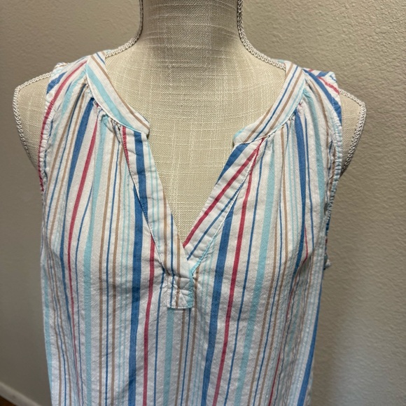 St. John's Bay - Multicolor Striped Sleeveless Top - Size Large - Picture 2 of 13